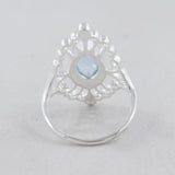 925 Sterling Silver Blue Topaz Ring