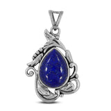 Blue Lapis Lazuli Silver Pendant