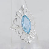 925 Sterling Silver Blue Topaz Designer Ring