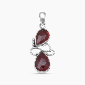 925 Sterling Silver Garnet Pendants