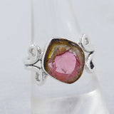 Watermelon Tourmaline Silver Ring