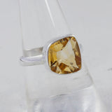 Citrine Cut Gemstone 925 Sterling Silver Ring