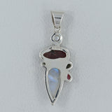 Multicolor Tourmaline, Rainbow Moonstone Silver Pendant