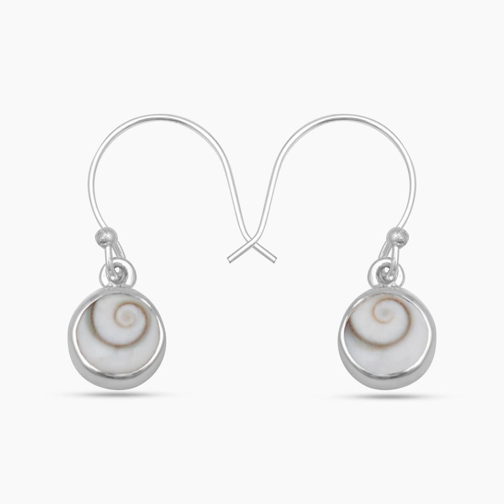 Shiva Eye Shell Silver Earrings