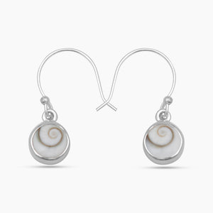 Shiva Eye Shell Silver Earrings