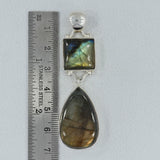 Blue stunning Labradorite Silver Pendant