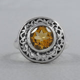 Green Amethyst Designer Silver Rings