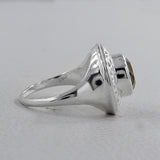 Green Amethyst Designer Silver Rings
