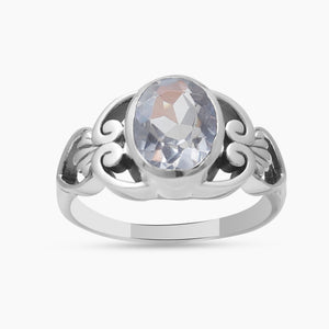 Crystal Silver Ring
