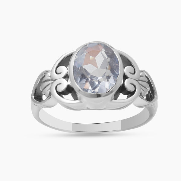 Crystal Silver Ring