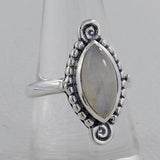 Rainbow Moonstone Sterling Silver Ring