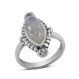 Rainbow Moonstone Sterling Silver Ring