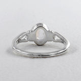 Natural Rainbow Moonstone Silver Ring