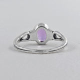 Natural Rainbow Moonstone Silver Ring