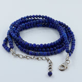 Lapis Lazuli Gemstone Beads 925 Silver Necklace