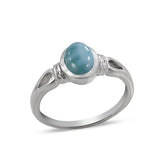 Natural Rainbow Moonstone Silver Ring