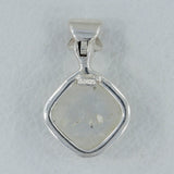 Rainbow Moonstone Cabochon Silver Pendant