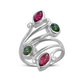 Genuine Tourmaline Designer Silver Ring