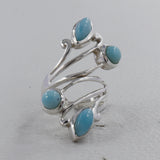 Larimar Designer Silver Ring