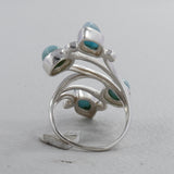 Larimar Designer Silver Ring