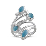 Larimar Designer Silver Ring