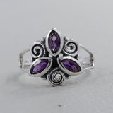 Natural Amethyst Handmade Silver Rings