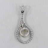 Natural Rainbow Moonstone Silver Pendant