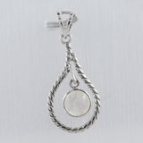 Natural Rainbow Moonstone Silver Pendant