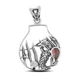 Tourmaline Mermaid Silver Pendant