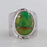 Natural Malachite Silver Ring