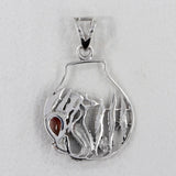 Tourmaline Mermaid Silver Pendant