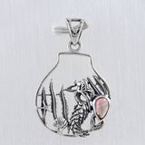 Tourmaline Mermaid Silver Pendant