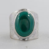 Natural Malachite Silver Ring