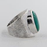 Natural Malachite Silver Ring