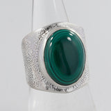 Natural Malachite Silver Ring