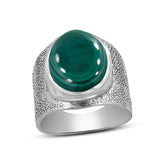 Natural Malachite Silver Ring