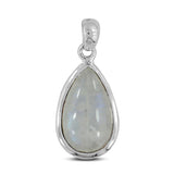 Blue Flashy Rainbow Moonstone Silver Pendant