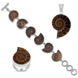 Millions of Years old Fossil Ammonite Jewelry Set