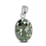 Green Amethyst Silver Pendant