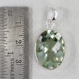 Green Amethyst Silver Pendant