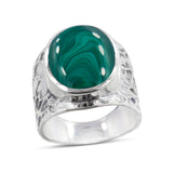 Natural Larimar Silver Ring