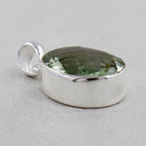 Green Amethyst Silver Pendant