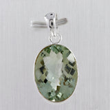 Green Amethyst Silver Pendant