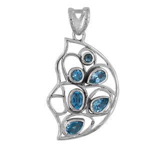 Blue Topaz Gemstone Jewelry Set in 925 Sterling Silver