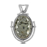 Golden Pyrite Gemstone Silver Pendant