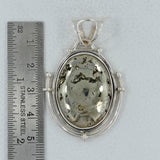 Golden Pyrite Gemstone Silver Pendant