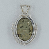 Golden Pyrite Gemstone Silver Pendant