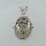 Golden Pyrite Gemstone Silver Pendant