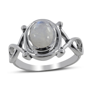 Rainbow Moonstone Sterling Silver Rings