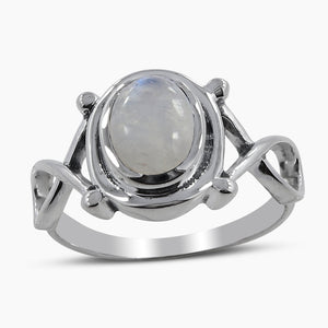 Rainbow Moonstone Sterling Silver Rings